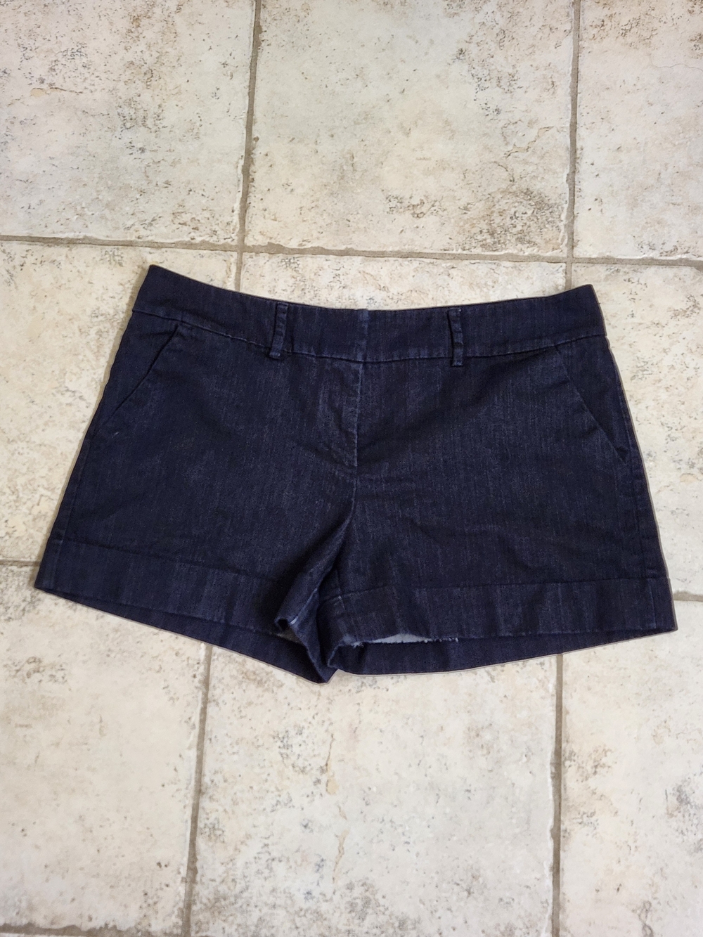 New York & Company Dark Blue Denim Shorts
